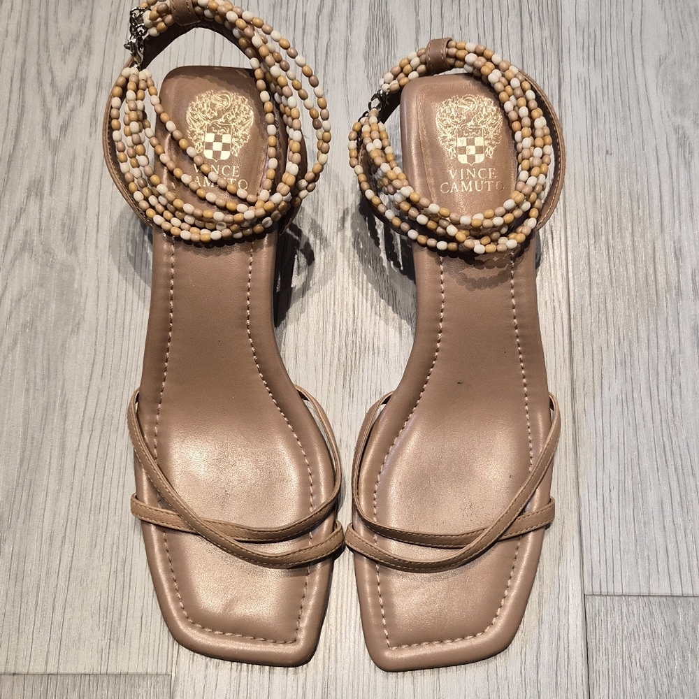Vince Camuto Women's Tan Beaded Sandals